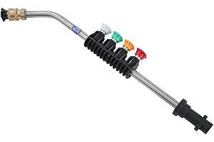 Aim Tools Lanca przedłużająca do myjki ciśnieniowej Karcher K2 K3 K4 K5 K6 K7 K Series Dirt Blaster Power Lance z 5 końcówkami dysz, nasadka do czyszczenia drążka rynnowego, zestaw do czyszczenia
