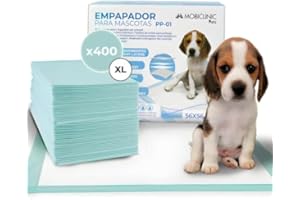 Mobiclinic® Pets, Pack 400, Welpen unterlagen, XL, 56x56 cm, 6 Schichten, Ultraabsorbierend, Europäische Marke, Hygieneunterlage, , Inkontinenzunterlage einweg, Tiertraining, Katzen