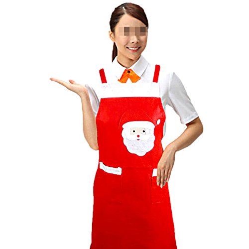 spécifications Butterme Santa fantaisie Tablier de cuisine dîner BBQ Chef Tablier pour Adulte Décoration de Noël Tablier Rouge