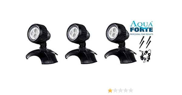 Trocken Und Unterwasser 12 Volt Aquaforte Teich Garten Led Lampen 3 X 6 Watt