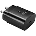 25W Type-C Charger Compatible with S23/S22/S21/21 fe/S20/M14 5G/M34/M54/M53 5g/M33/M13/A34/A54 5G for Samsung Galaxy S/A/M/F/Z Series | Super Fast Charging Adapter (Black)