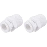 sourcing map Quick Connector G1/2 Male Thread to 3/8" Tube, Straight Connection Accessories for Water Purifier, 30 mm White 2