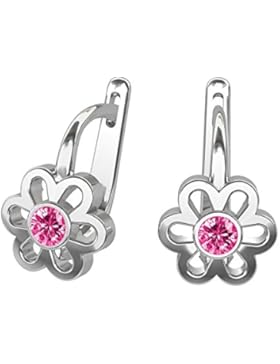 butterfly Mädchen Ohrringe Silber 925 rosa Swarovski Elements original Blume Geschenkverpackung, kleine Geschenke...