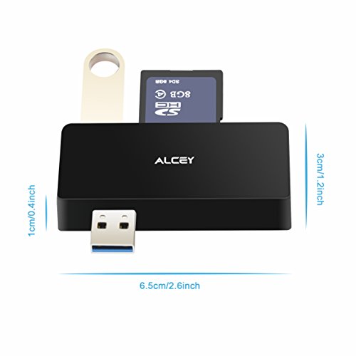 Alcey Microsoft Surface USB HUB 3.0 und 2fach Kartenleser 4 in 1 Adapter – SD/SDHC/MMC4.0, Micro SD/SDHC, USB 3.0 Anschluss, Hub mit optionalem Micro USB Eingang - 5