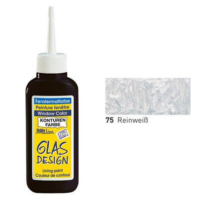 Glas-Design Konturenfarbe, 80ml, Reinweiß [Spielzeug]