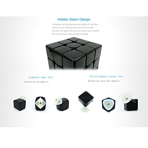 Roxenda Gan 356S V2 (Lite) 3x3 Smooth Magic Cube Ganspuzzle Speed Cube Puzzles Black with Cube Stand and Bag