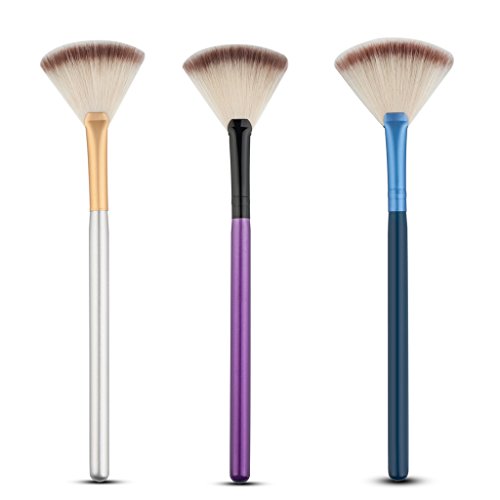 Fächer-Form Make-up Pinsel Kosmetik Bürste – Braun Gold, 18,5 * 0,8 * 0,8 cm - 4