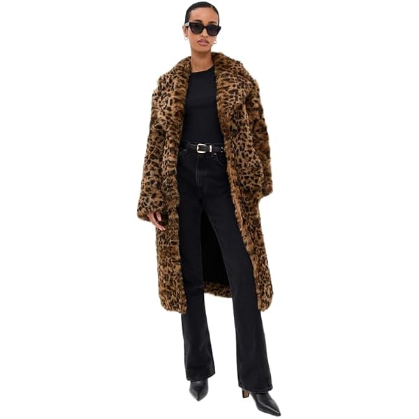 Buy Kufoo Women's Polyester Mid Thigh Outdoor Jacket Leopard Print