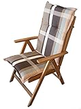 Relleno de espuma de 6 cm Acolchado fácil de limpiar para sillones con respaldo alto (negro), tapicería para sillón de jardín con banda de seguridad
