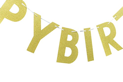 3 Meter Happy Birthday Girlande Golden Giltter Geburtstag Girlande Birthday Banner - 2
