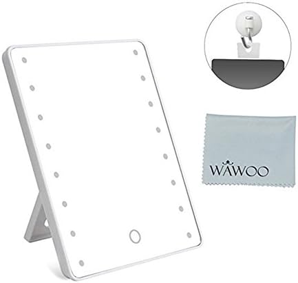 Wawoo® Make Up Mirror with LED Lighting Dimmable Touch Switch + 16 LEDs + Ultra Butterfly Carved Battery Operated Standing Mirror/Cosmetic Mirror With 10x Table Mirror, white