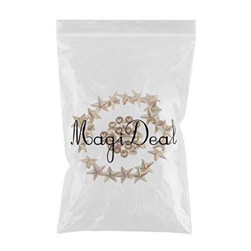 MagiDeal 20 Stück Stern Nieten Ziernieten Sternnieten für Leder Tasche Schuhe Handwerk 13mm – Gold, 13mm - 2