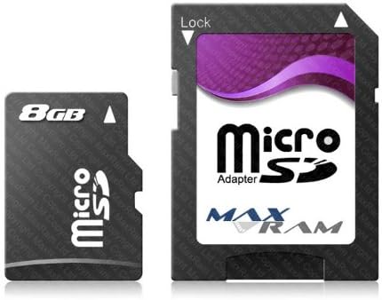 MaxRam 8GB Micro SD SDHC Memory Card with Adapter