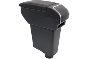 KAERGK Caja de reposabrazos de doble capa para Renault Clio 4 Captur Clio 3 III IV Caja de almacenamiento de consola central con accesorios para portavasos, color negro