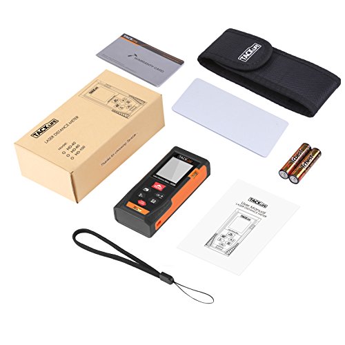 Tacklife HD 100 Klassischer Laser-Entfernungsmesser Distanzmessgerät(Messbreich 0,05~100m/±2mm mit 2 Level Blasen Messinheit m / in / ft mit Hintergrundbeleuchtung ) Schwarz-Orange - 7