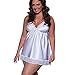 Produktbild Damen Satin Pyjama Große Größen Staresen Frauen Sexy Nachtwäsche Dessous Spitze Versuchung Gürtel Unterwäsche Kleid Satin Kurz Schlafanzüge Träger Nachthemd Babydoll Rückenfrei Negligee S-XXXXXXL