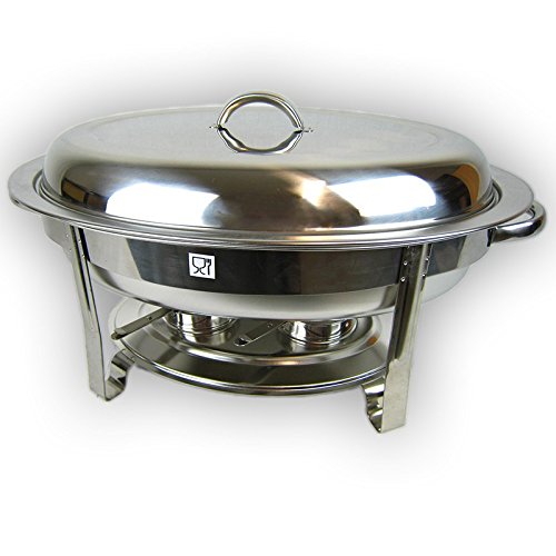Preisvergleich Produktbild Ovaler Chafing Dish Speisenwärmer Warmhaltebehälter aus Edelstahl