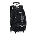 Produktbild asdomo Trolley Rucksack Rädern Handgepäck Carry On Rolling Rucksack Laptop Rucksack Schultertasche Unisex für Mädchen Jungen, Nylon, Full Black, 13X20.5X6.7 inches