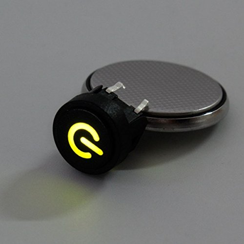 HITSAN 10Pcs Green LED Power Symbol Momentary Latching Switch LED Light Push Button SPST One Piece