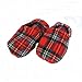 Produktbild Wärmende Hausschuhe Kirschkernkissen Fußwärmer Massage Fußbett rot Schottenkaro – hergestellt in Emilia Romagna