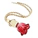 Produktbild itimo Aufhängen Glas Flasche Auto Parfüm Flasche für ätherische Öle Parfüm Anhänger Auto Ornament Flower Form Lufterfrischer car-styling (rot)