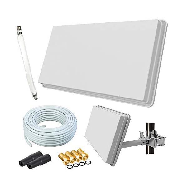 netshop 25 MEGASAT Flachantenne D1 Single + 10m Kabel + Fensterhalterung + Fensterdurchführung + F-Stecker ...