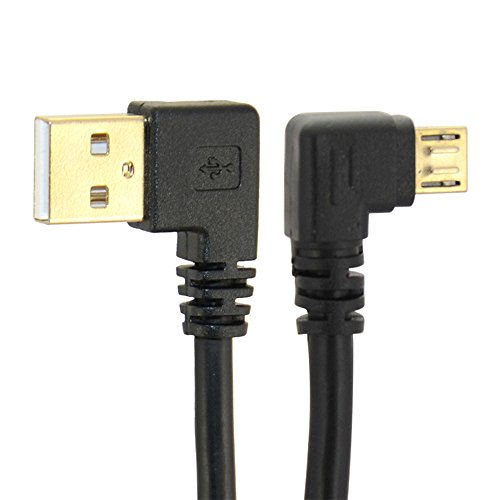1m USB 2.0 A Stecker LINKS Auf Micro B Stecker RECHT Datenkabel Ladekabel abgewinkelt - 4