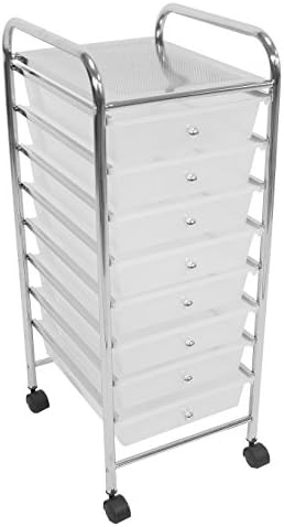 Elegant 8 Tier Trolley with 8 Durable Drawers - Ideal for Any Room (White)