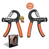 MegaMetz Hand Grip Strengthener Set, x2 Hand Strengthener, Adjustable Resistance Range 10-50 KG, Therapy Hand Gripper Set, Best Hand Exerciser Trainer for Athletes and Musicians, BONUS eBook