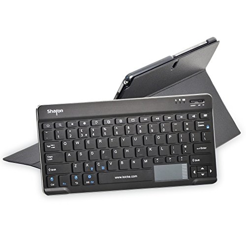 LEICKE Sharon | Funda con teclado inalámbrico para Samsung Galaxy Note PRO 12.2 | Teclado Bluetooth desmontable | Con función Touchpad | (Teclado QWERTY inglés con posibilidad de configurar en Español) - Sharon