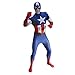 Produktbild Official Captain America Morphsuit Fancy Dress Costume - Xlarge - 5'10-6'1 (176cm-185cm)