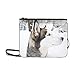 Produktbild EIJODNL Lustiger Husky Hund In Warmen Hut Muster Benutzerdefinierte hochwertige Nylon Slim Clutch Crossbody Tasche Umhängetasche