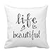 Produktbild guolinadeou Personalized 18x18 Inch Square Life is Beautiful Throw Pillow Cotton Throw Pillow Case Decor Cushion Covers