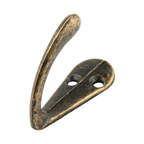 Preisvergleich Produktbild 10 Stück Retro Wandhaken Kleiderhaken Garderobenhaken Huthaken Wand Mantelhaken Kleiderbügel mit Schrauben für Garderobenhaken Badezimmer Küche (Bronze)