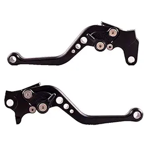 Aow Attractive Offer World Clutch And Brake Levers - 6 Positions Adjustable Levers For Yamaha FZ (Black)