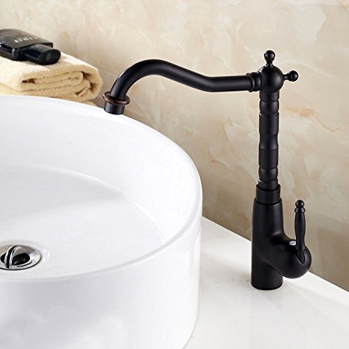 Hiendure® Einlochmontage Einhebelmischer Küchenarmatur Aus Messing Keramik-Kartusche schwenkbarer Rohrauslauf Hoher Auslauf Wasserhahn Öl-rieb Bronze