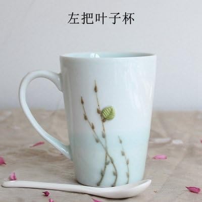 Btftkjbf Creative Bonsai Ceramic Cup Customized Art Glass Mug Of Coffee Cup Fresh Simple Couple Cup 300 Ml,F,300 Milliliter