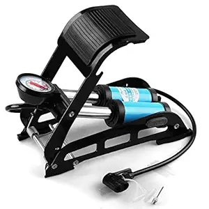 ClothyDeal 160 PSI Double Barrel/Cylinder Car & Bike Double Foot Air Pump Inflator with Deutschland Valve for Car, Bycle, Bike, Balls, Cycle, Toys Inflators