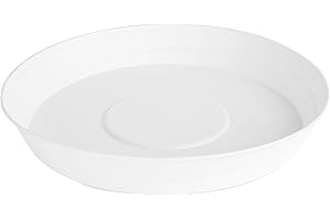 Garronda Soucoupe pour Plantes Plastique Plateaux Pot de Felurs et Plantes GD-0023 (Blanc, ⌀ 18cm H 3,5cm)