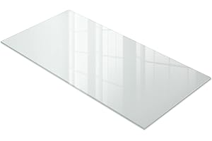 Rektangulär Glasbordsskiva 120x60 cm | Lätt att Rengöra | Gör-det-själv-Bord | Elegant Dekoration | med Antiglidtassar | Matt Finish | Slipade Kanter