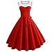 Produktbild OverDose Damen Karneval Eleganten Stil Frauen Vintage Bodycon Sleeveless Lässige Retro Abendgesellschaft Prom Maskerade Schlank Bunte Schaukel Kleid