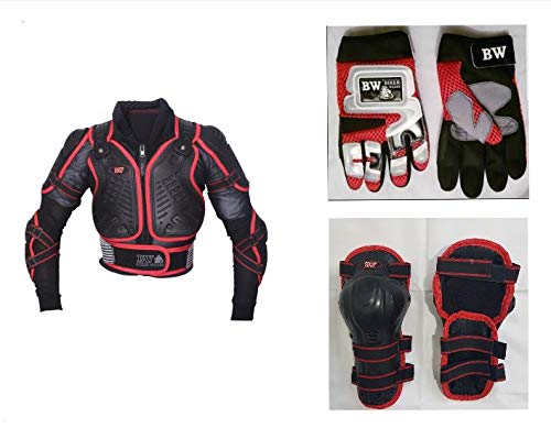 Protección de seguridad para niños con protección para el cuerpo con protector de espalda, ideal para actividades deportivas con rodillera y guante de nudillos rígidos