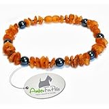 Bernstein Halsband für Hunde und Katzen Bernsteinkette Zeckenhalsband Zeckenschutz 26cm