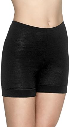 ABOUT 100% TEC Merino Wool Extra Quality Women's Base Layer Extended Underpants made in EU (M, BLACK)