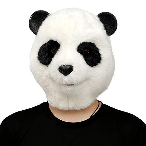 CreepyParty Costume d'halloween Fête Masque de Latex Tête Animaux Peluche Panda
