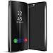 Produktbild Conie MF10567 Mirror Flip Kompatibel mit Huawei P10, Mirror Case Hülle Standfunktion Spiegel Effekt Flip Cover One Touch Bedienung für P10 Bookcover Schwarz