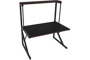 LANTUS Étagère de Cuisine sur Pieds pour Micro-Ondes Étagère métallique en Bois et Acier, avec 3 tablettes-65*54*30cm-Noir