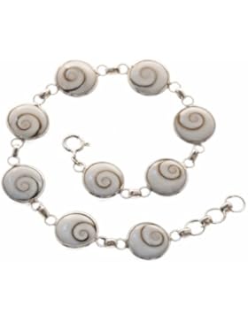 Bella Carina Damen Armband mit 9 Shiva Augen 19 - 21 cm, 925 Sterling Silber