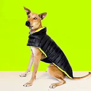 That Dog In Tuxedo Colour Pop Puffer Dog Winter Jacket for Pets/Reversible Dog Jacket - Black/Neon (26)