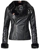 Lederimitatjacke im Bikerstyle, mitteldick gefüttert mit kuscheligen Kunstfelldetails - ein echter Eyecatcher